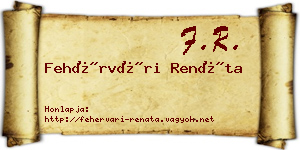 Fehérvári Renáta névjegykártya