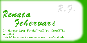 renata fehervari business card
